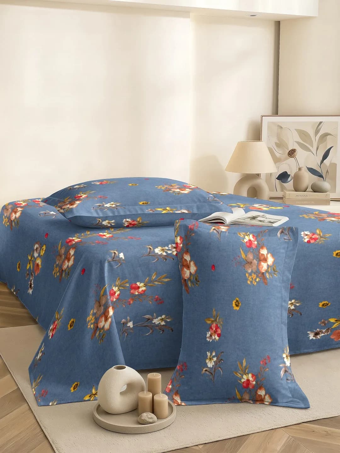 Fantasy 180 TC Cloud Cotton King Bedsheet Set – 108x108 inches